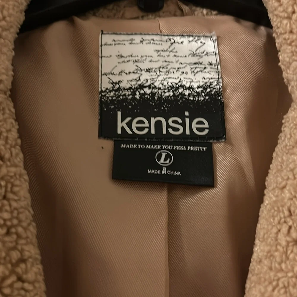 Kensie Tan Teddy/Sherpa Coat SZ L